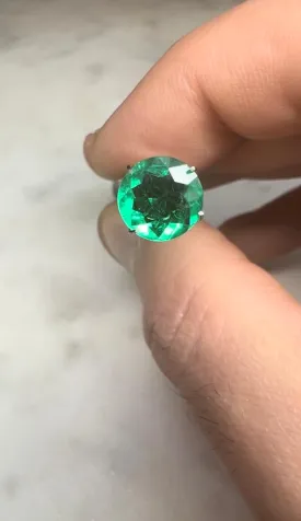 1.56 CARAT ROUND CUT NATURAL GREEN EMERALD LOOSE GEMSTONE. 1.56 CT GREEN COLOMBIA BY MIKE NEKTA NYC