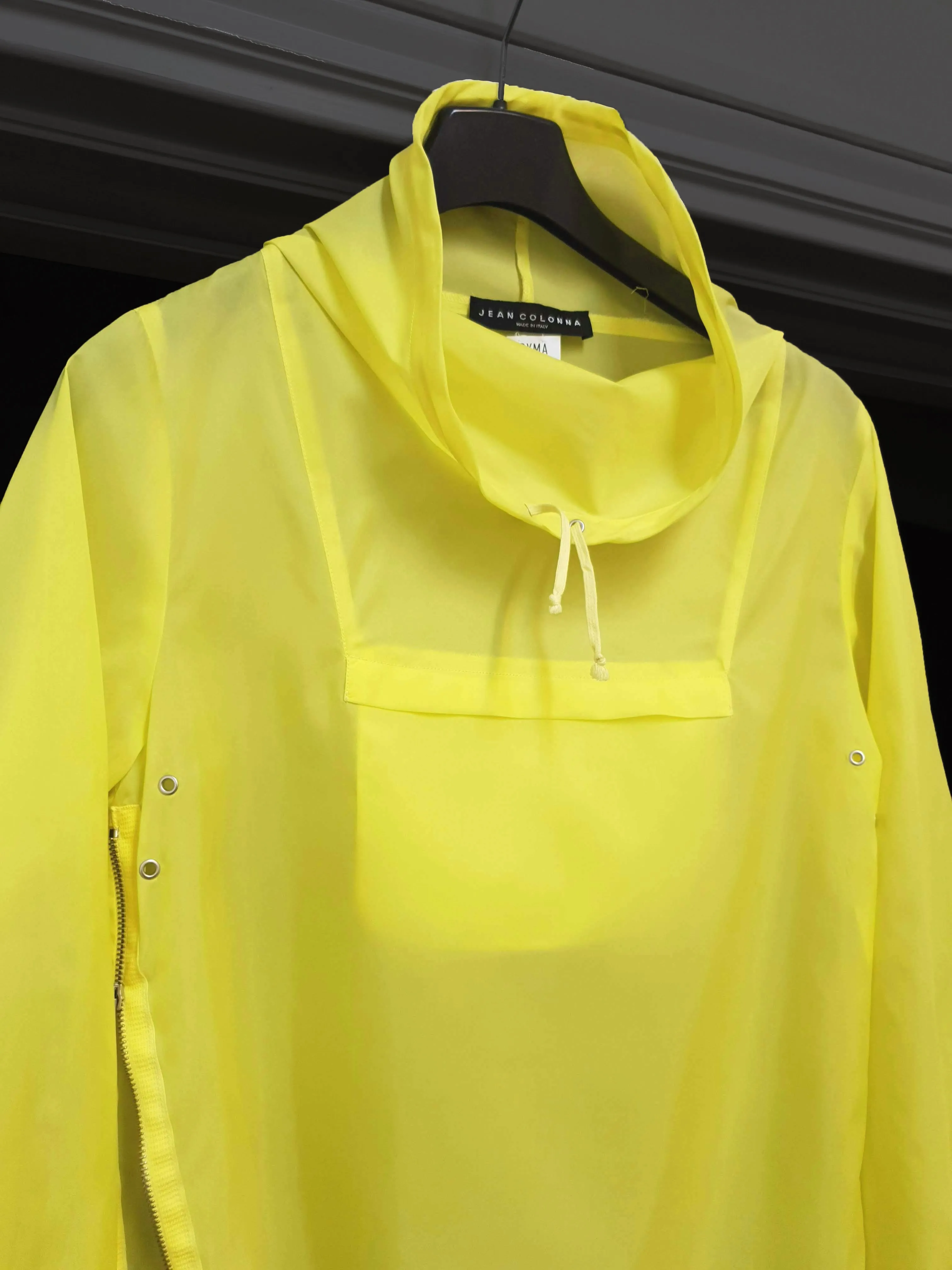 1990s Funnel Neck Pullover Windbreaker with Side Zipper in Fine Translucent Nylon