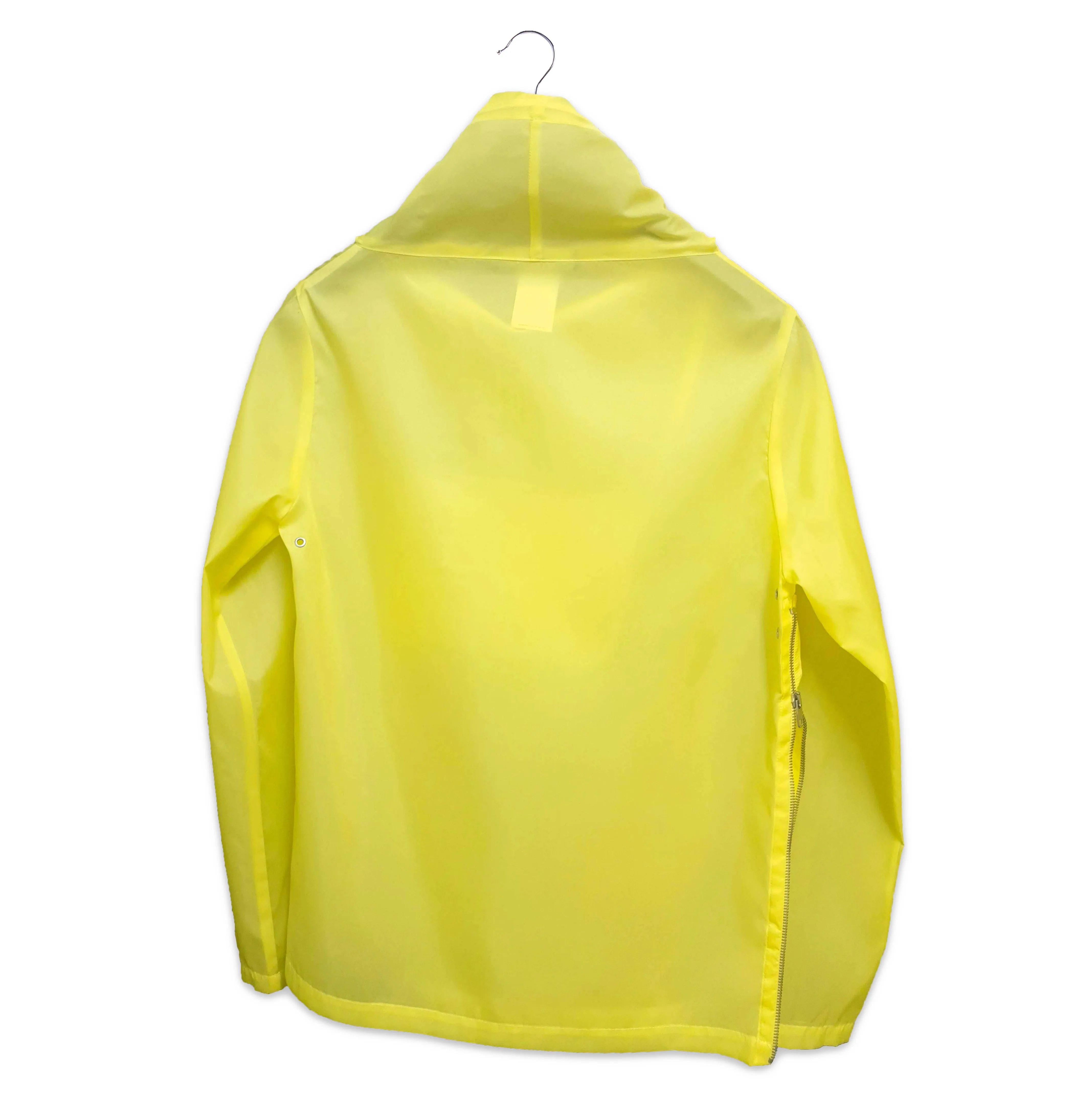 1990s Funnel Neck Pullover Windbreaker with Side Zipper in Fine Translucent Nylon