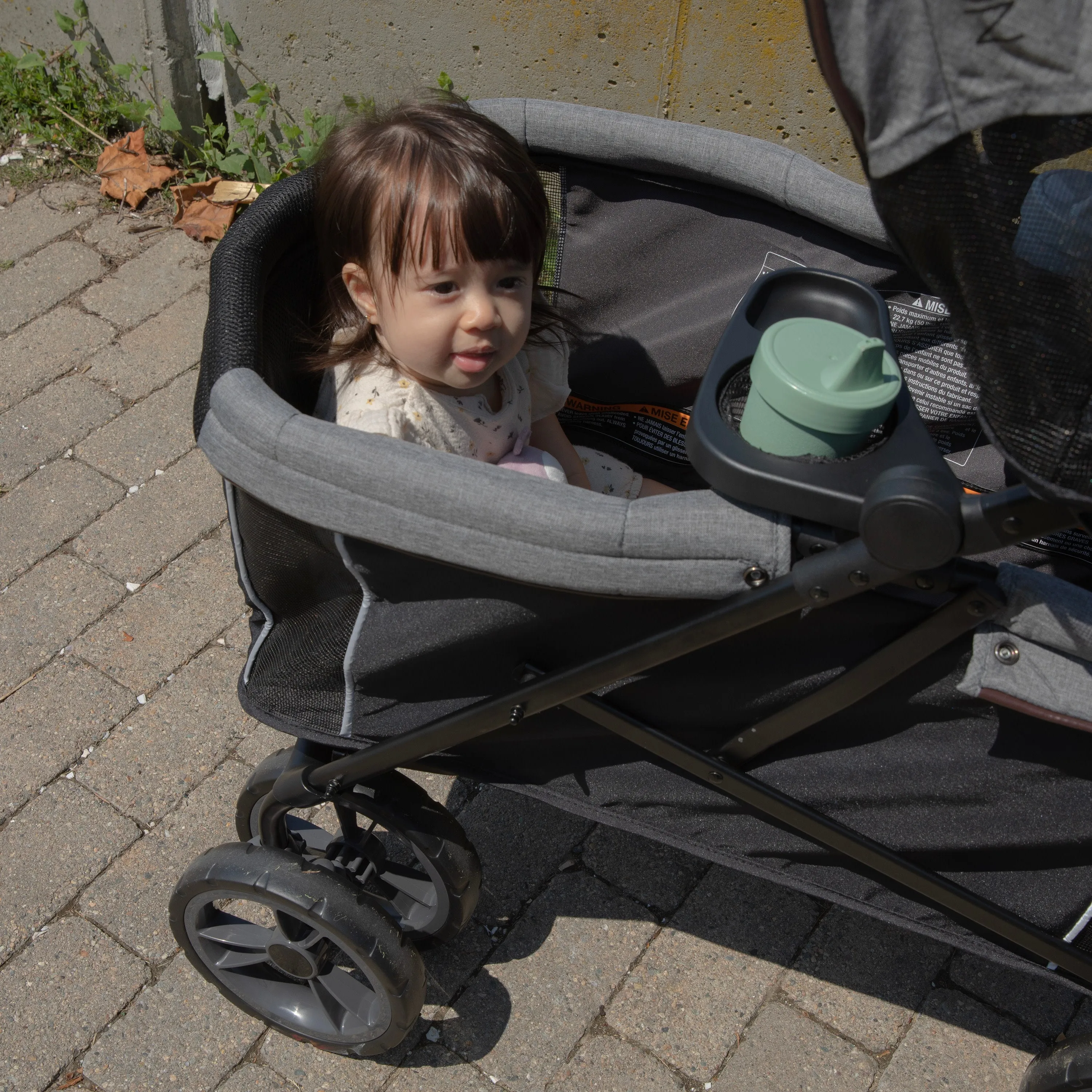 3Dlite Wagon Convenience Stroller - Black and Gray Tweed