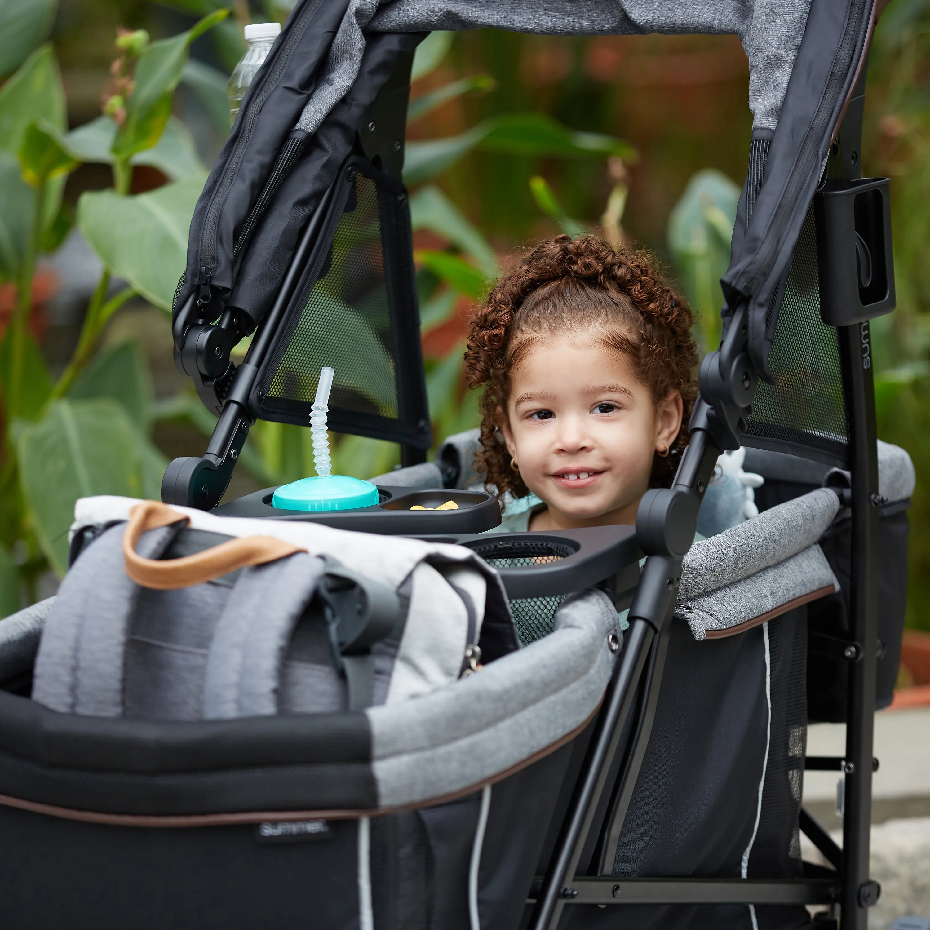 3Dlite Wagon Convenience Stroller - Black and Gray Tweed