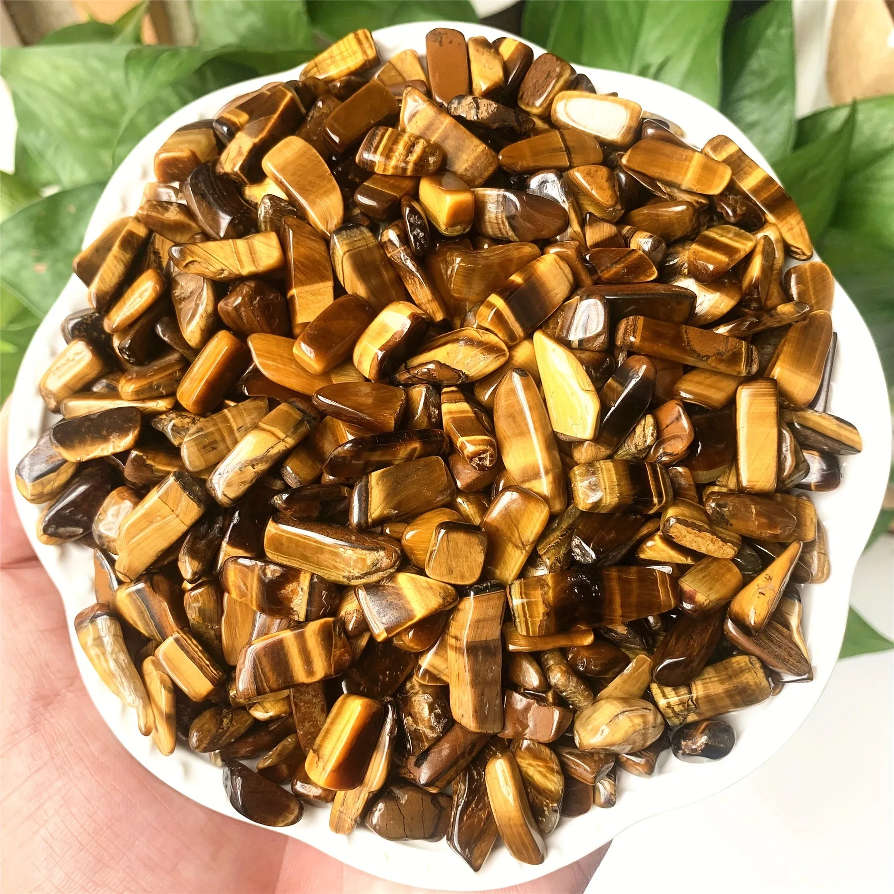 50g100g Natural Tigers Eye Tumbled Stone Chips for Decor