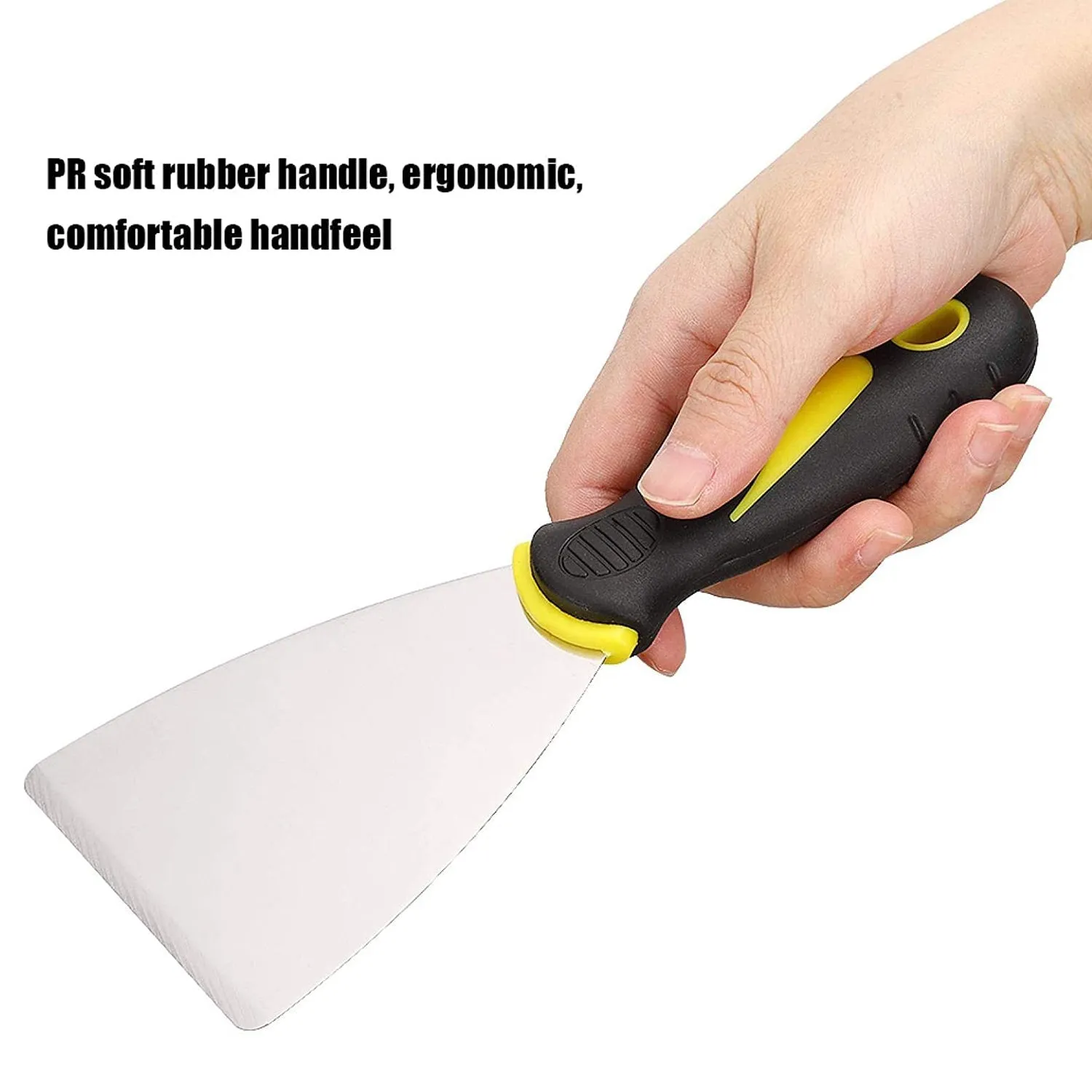 7479 Putty Knife Set with Soft Rubber Handle for Drywall, Putty, Decals, Baking, Patching and Painting