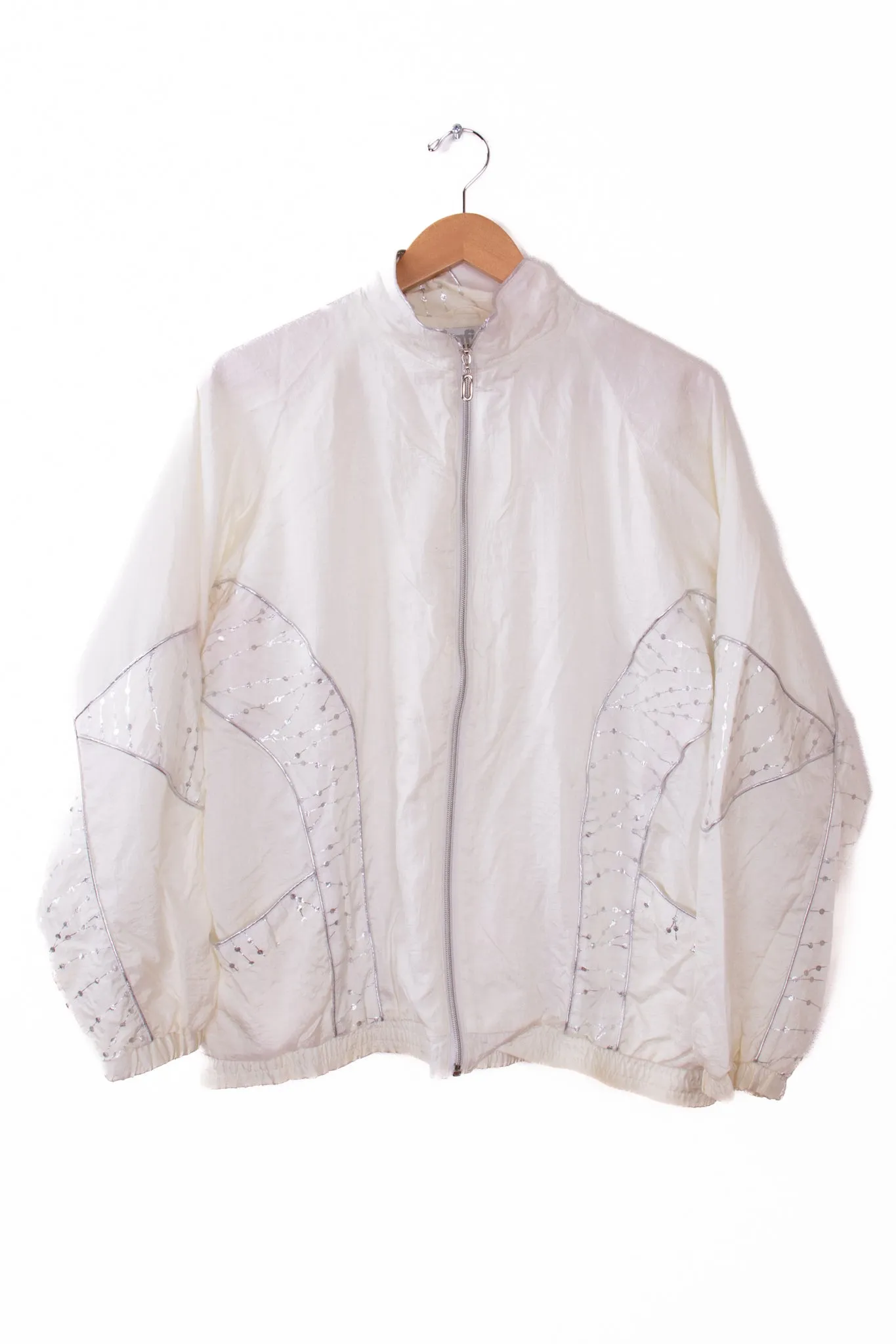 Afi Sport White Silver Lined Windbreaker