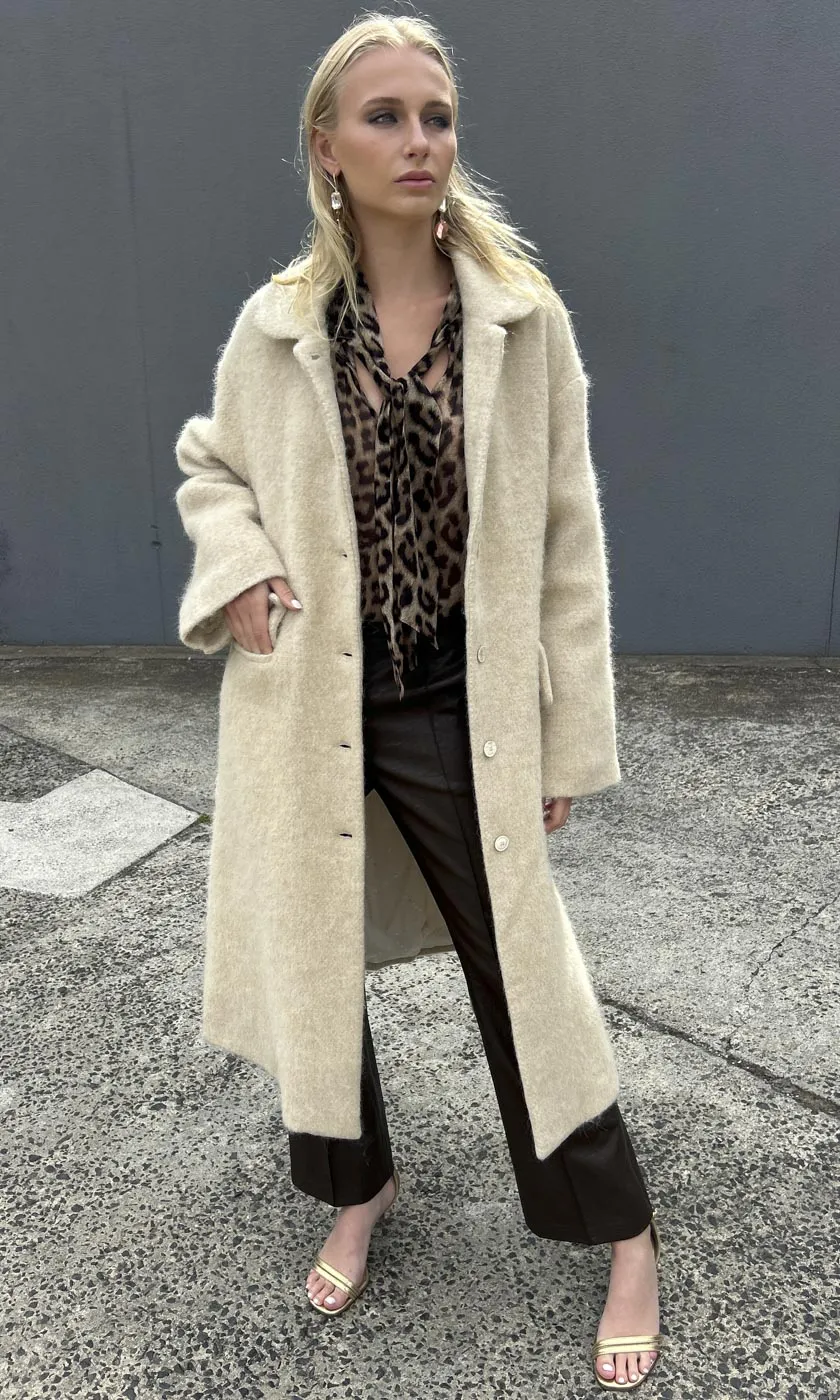 Beatrice B Alpaca/ Wool Coat - Biscuit