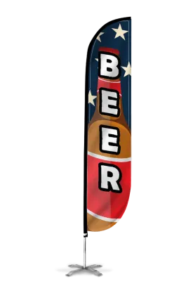 Beer Feather Flag Red White Blue