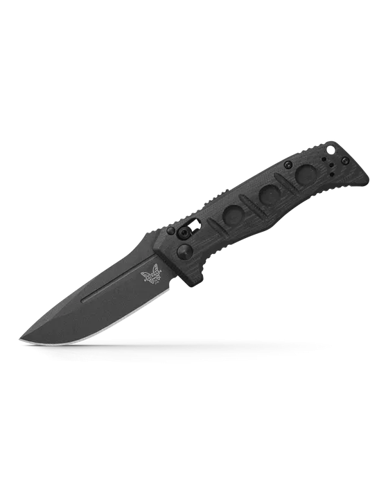 BENCHMADE MINI AUTO ADAMAS 2730GY-1 3.25" GRAY CPM-CRUWEAR BLACK G-10 HANDLE