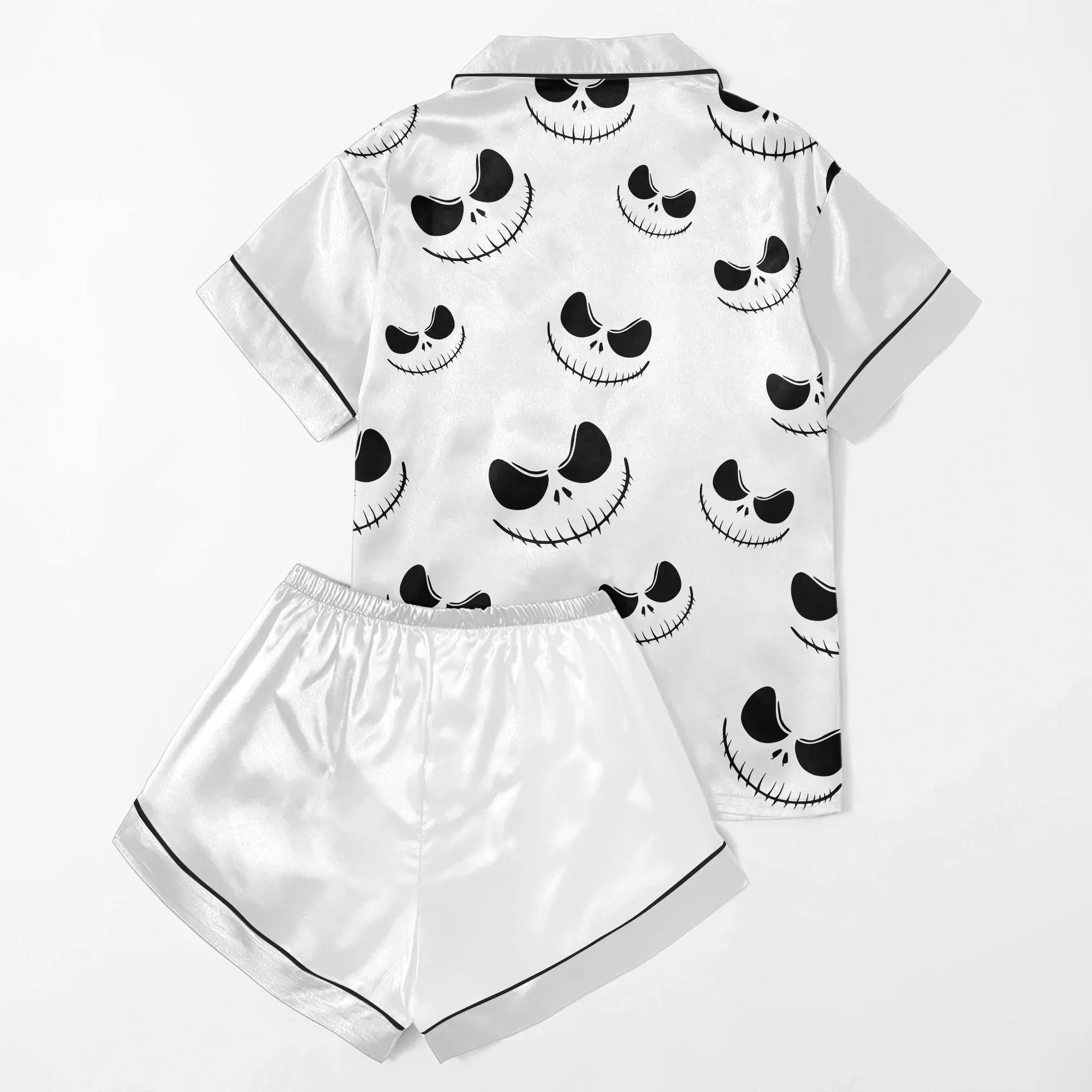 Black & White Art Women's Pajama Sets Top Sleeve & Short Bottom