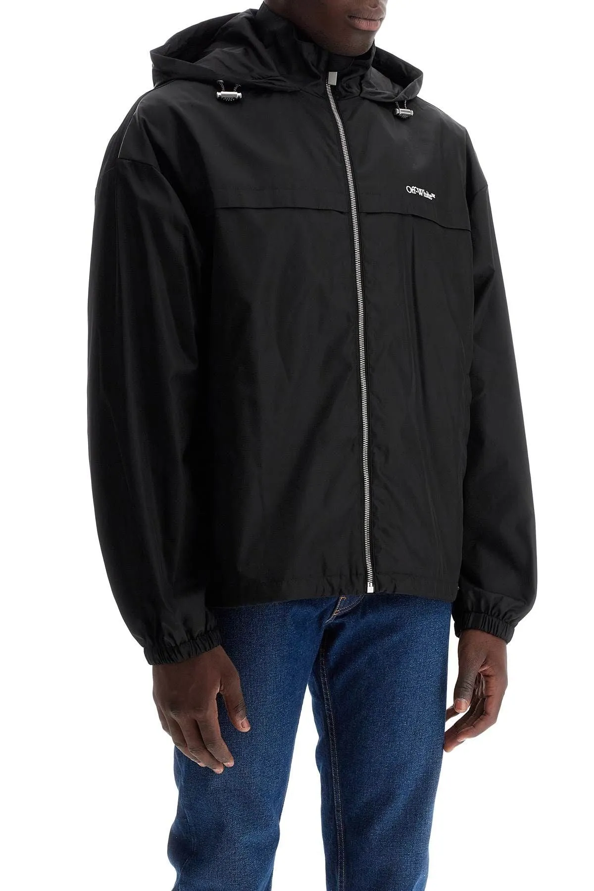 BOXY WINDBREAKER JACKET WITH HOOD