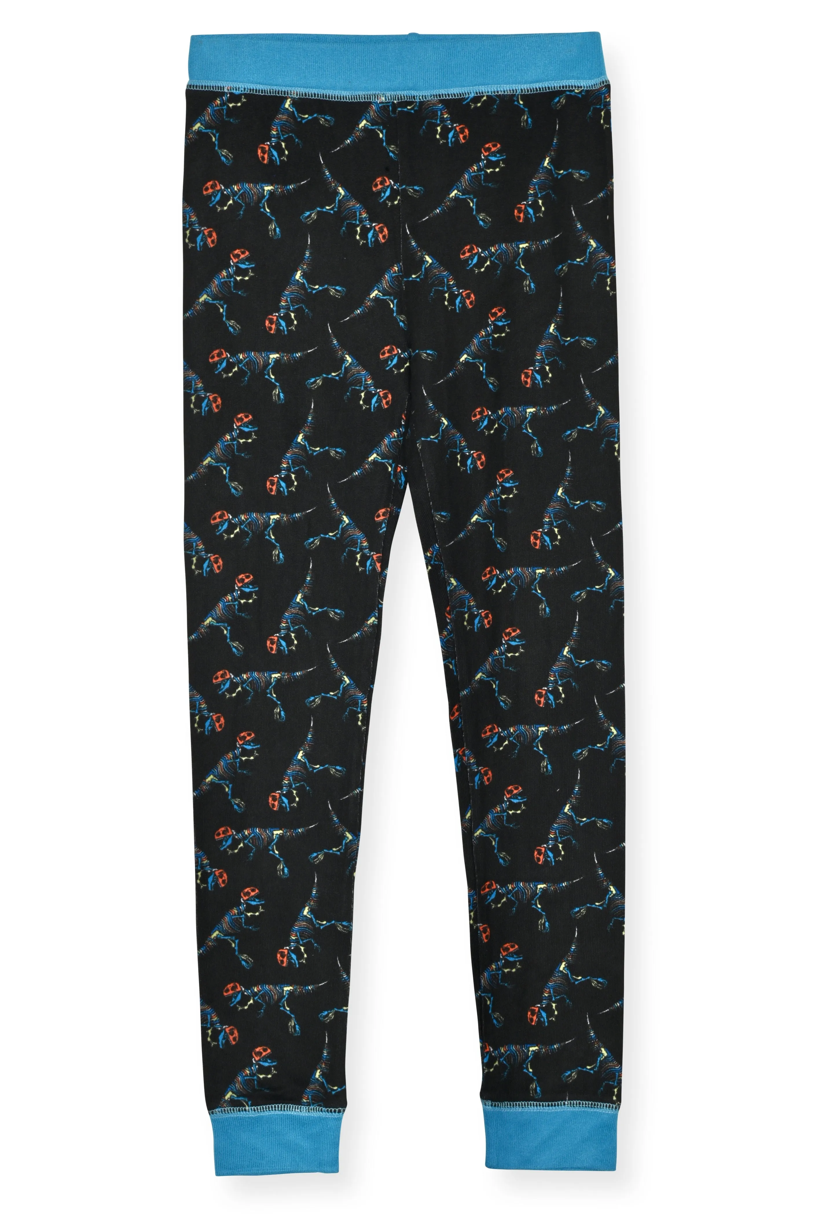 Boys 2-Piece Super Soft Jersey Snug-Fit Pajama Set- Dinosaurs, Black & Blue Pajama Set for Boys