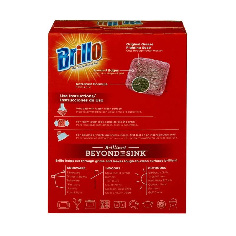 Brillo Heavy Duty Steel Wool Pads For Multi-Purpose 10 pc