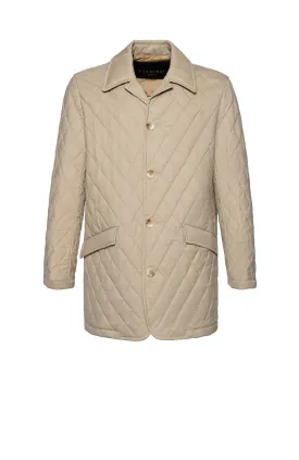 BYRON TAN DIAMOND QUILTED CARCOAT