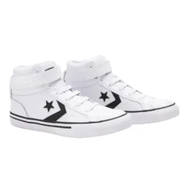 Converse scarpa sneakers alta da ragazzo con laccio elastico e velcro Pro Blaze HI A01073C bianco-nero