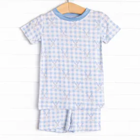 Country Club Caddy Bamboo Pajama Short Set, Blue