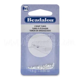 Crimp tubes metal silver plated 1.8mm, 1.5g (1)