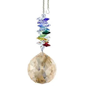 Crystal Ornament Golden Teak Crystal Ball Prism Colorful Swarovski Crystals 4-/12-inch