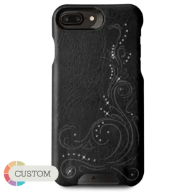 Customizable Grip Crystal - iPhone 8 Plus  Luxury leather case with Swarovski crystals