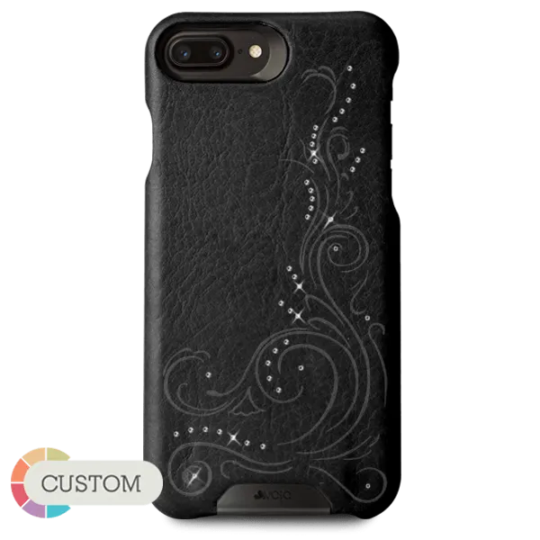 Customizable Grip Crystal - iPhone 8 Plus  Luxury leather case with Swarovski crystals