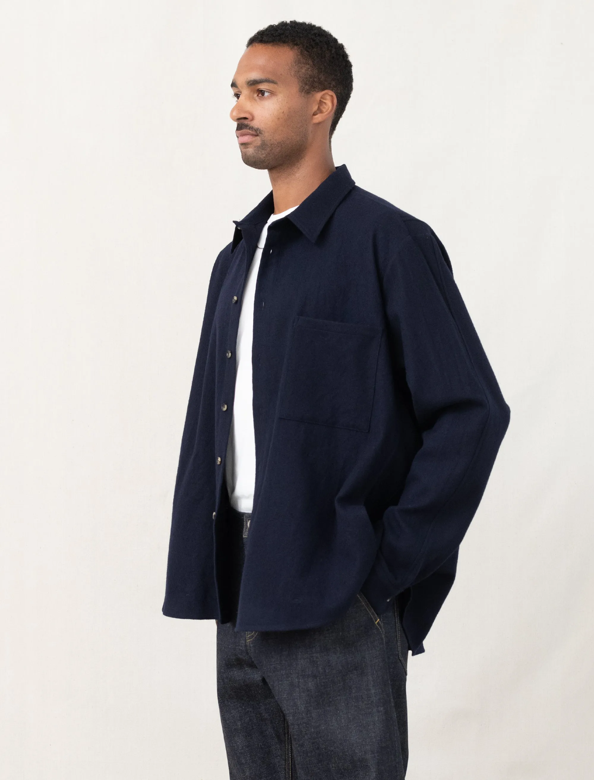 Dando Overshirt Wool (Navy)