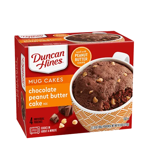 Duncan Hines Chocolate Peanut Butter Cake Mix Mug Cake 4ct