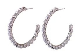 E7201 Swarovski Elements Crystal 1 1/4" Hoop Earrings