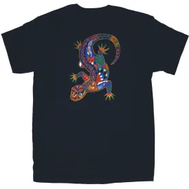 Earth Art Lizard Adult Navy T-shirt