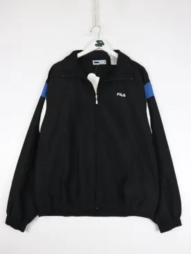 Fila Windbreaker Mens Large Black Jacket