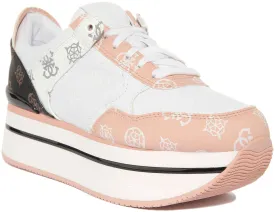 Guess Hindle 4G Platform In White Pink For Women