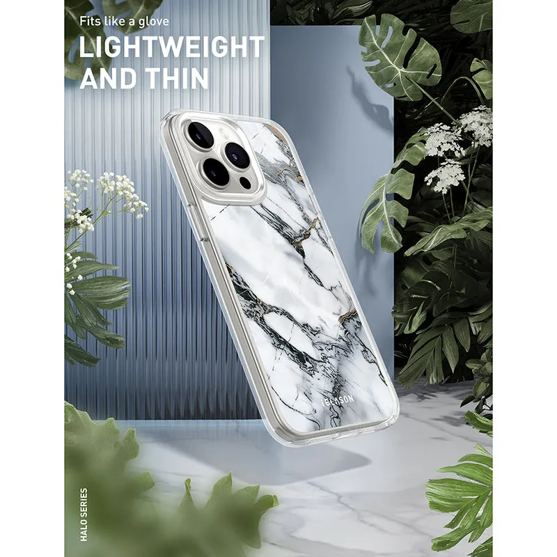 iPhone 13 Pro Halo MagSafe Cute Phone Case - White Marble