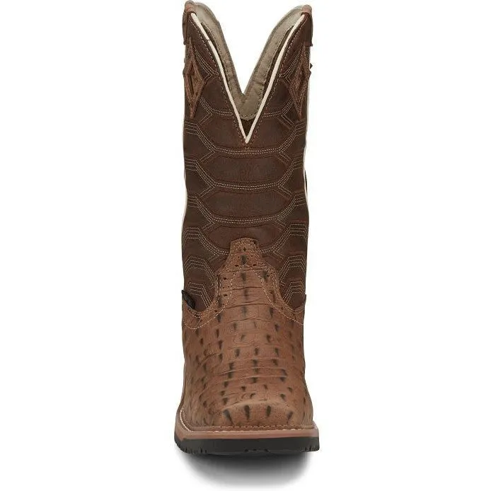 Justin Men's Derrickman 12" CT Waterproof Western Work Boot -Tan- SE4839