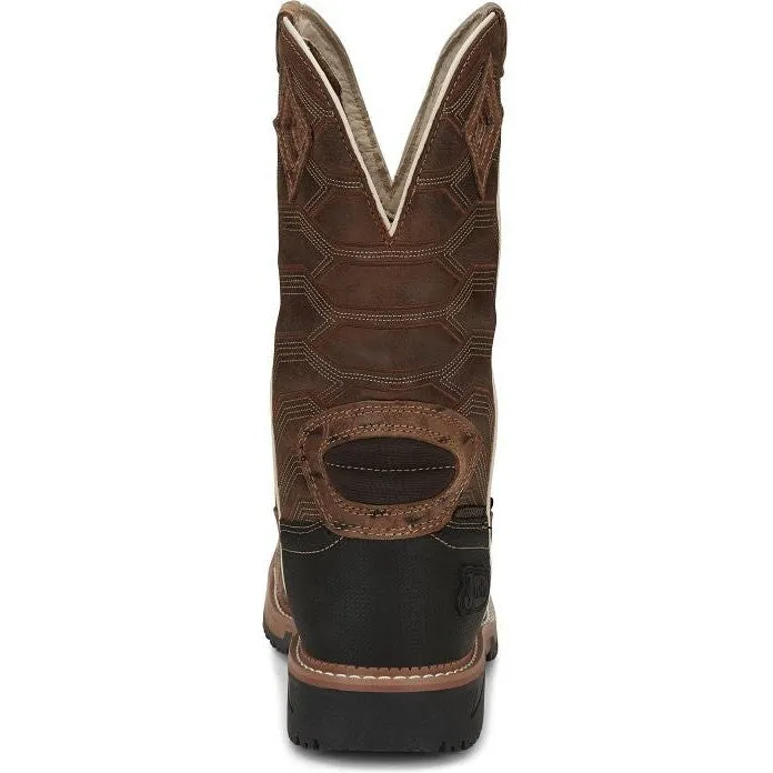 Justin Men's Derrickman 12" CT Waterproof Western Work Boot -Tan- SE4839