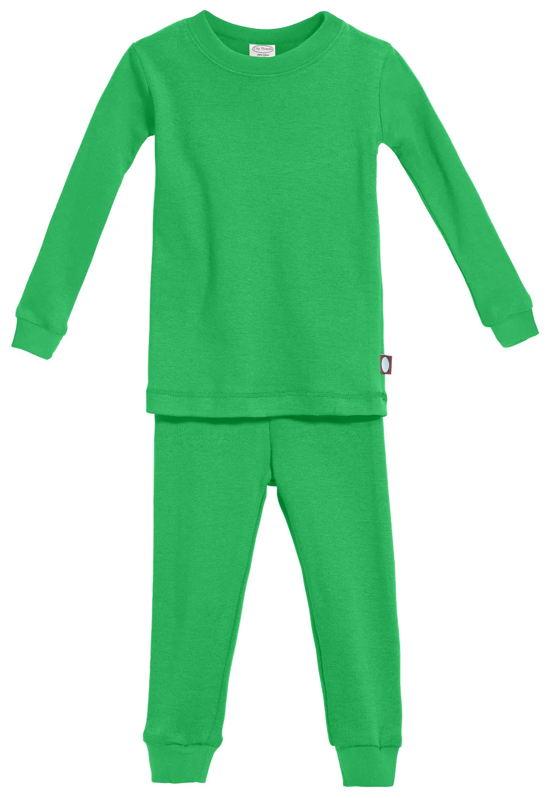 Kid's Organic Cotton Snug Fit Pajama Sets-Seconds| Damage - Elf Green