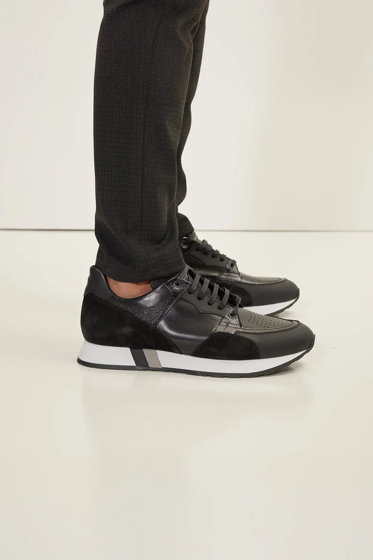 Multi Paneled Sneakers - Black