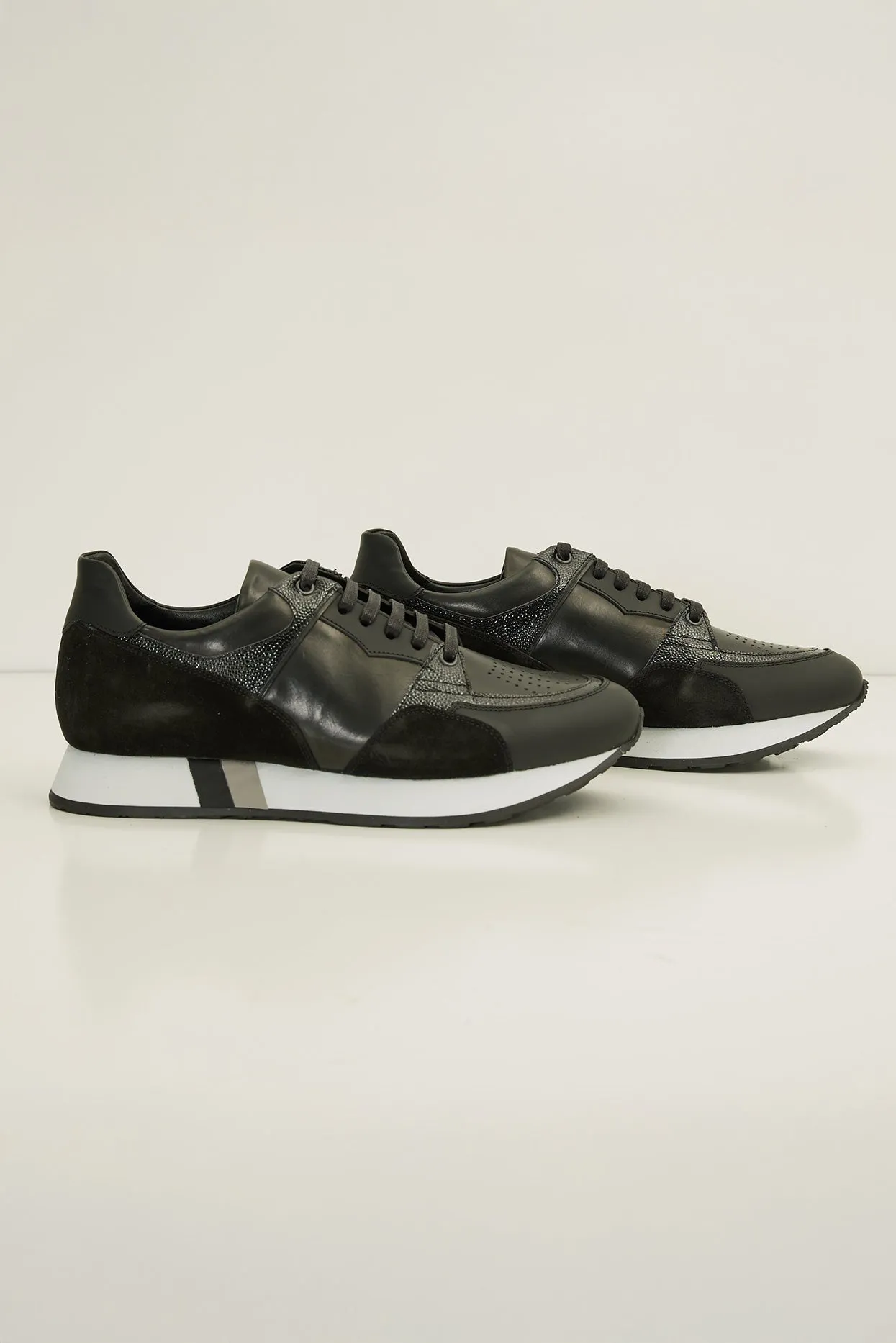 Multi Paneled Sneakers - Black