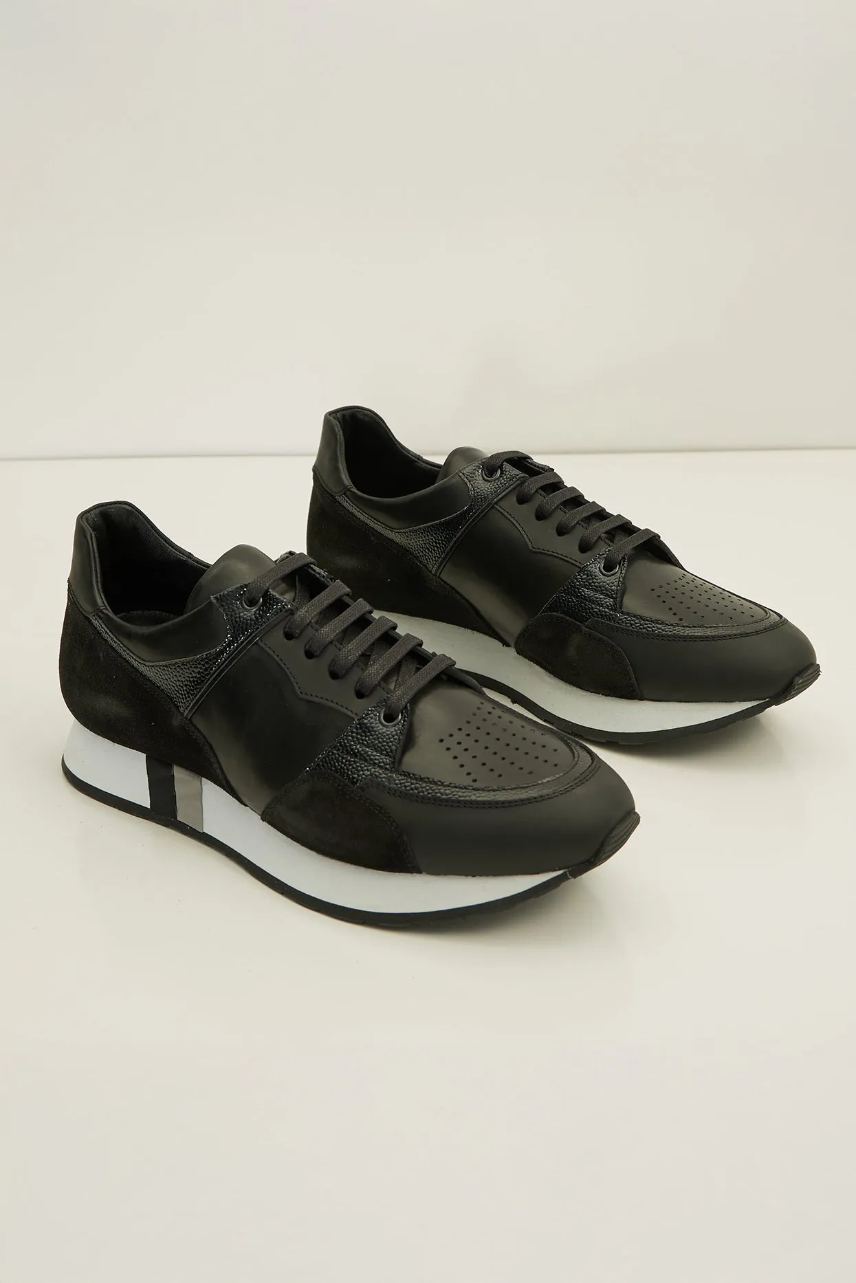 Multi Paneled Sneakers - Black