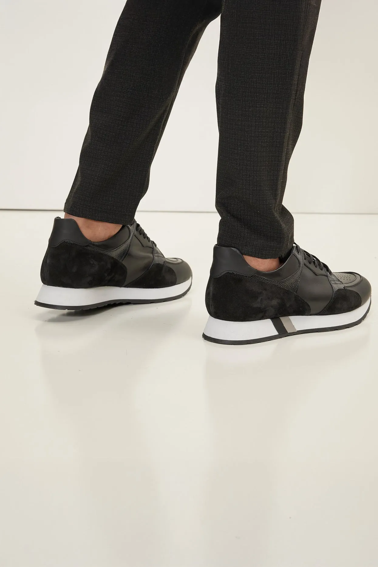 Multi Paneled Sneakers - Black