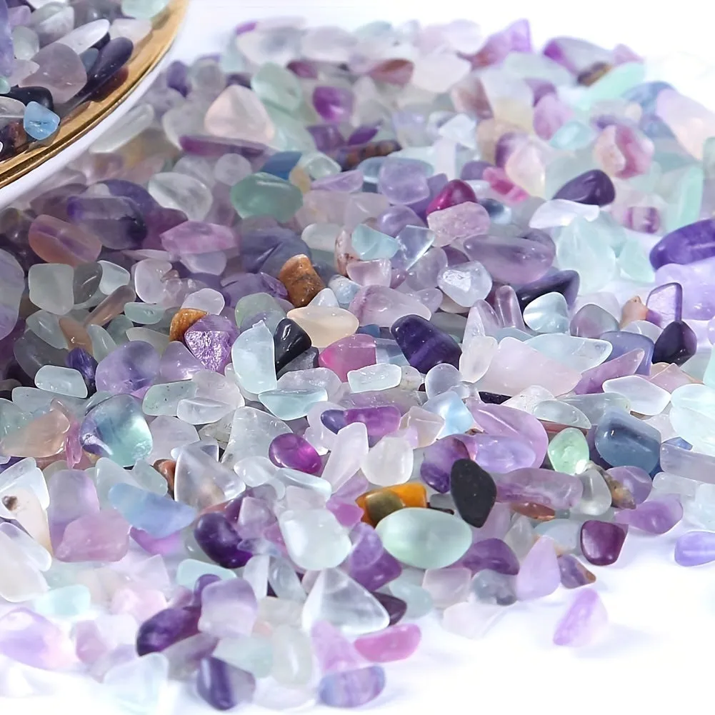 Natural Colorful Fluorite Chip Stones for Succulent Terrariums