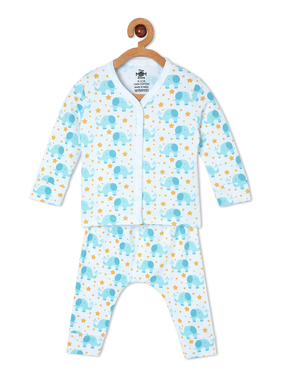 Newborn and Infant Pajama Set Combo of 3: Sleep Munchkins-Animal Party-Elephantastic