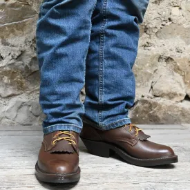 Nicks Leather Cowboy Packer Boot In Walnut