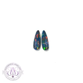 Pair of Opal doublets long shape 3.31ct