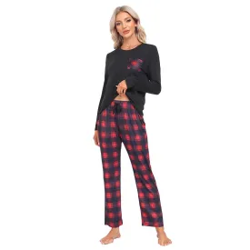 Plaid Long Sleeve Soft Loungewear Pajama Set