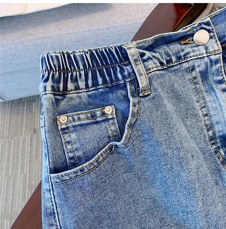 Plus Size Casual Denim Loose Skirts