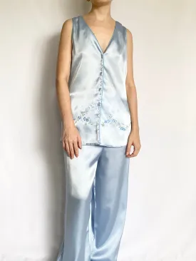 Silky Blue Oscar De La Renta Pajama Set (S/M)