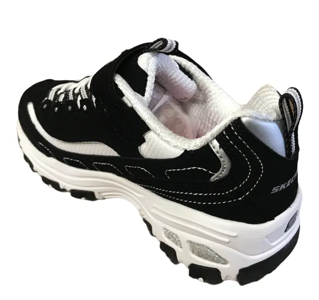 Skechers sneakers da bambina e ragazza D'Lites Crowd Appeal 80588L BKW nero bianco