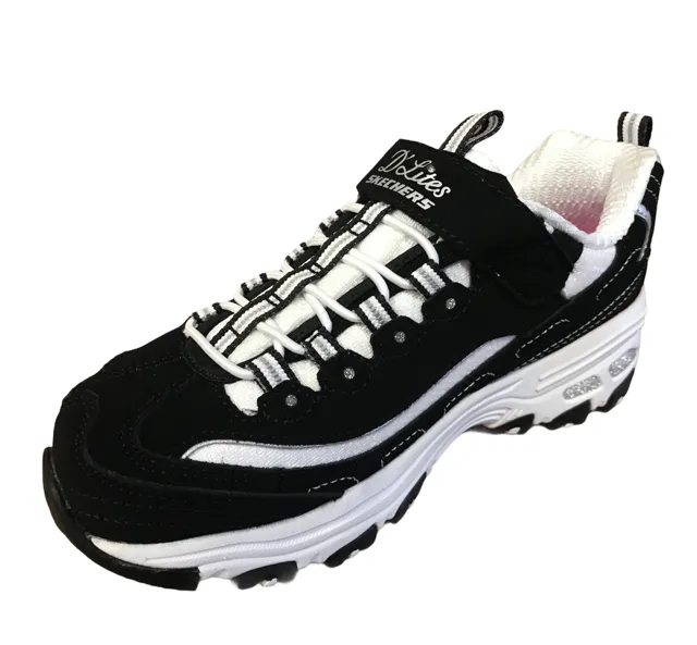 Skechers sneakers da bambina e ragazza D'Lites Crowd Appeal 80588L BKW nero bianco