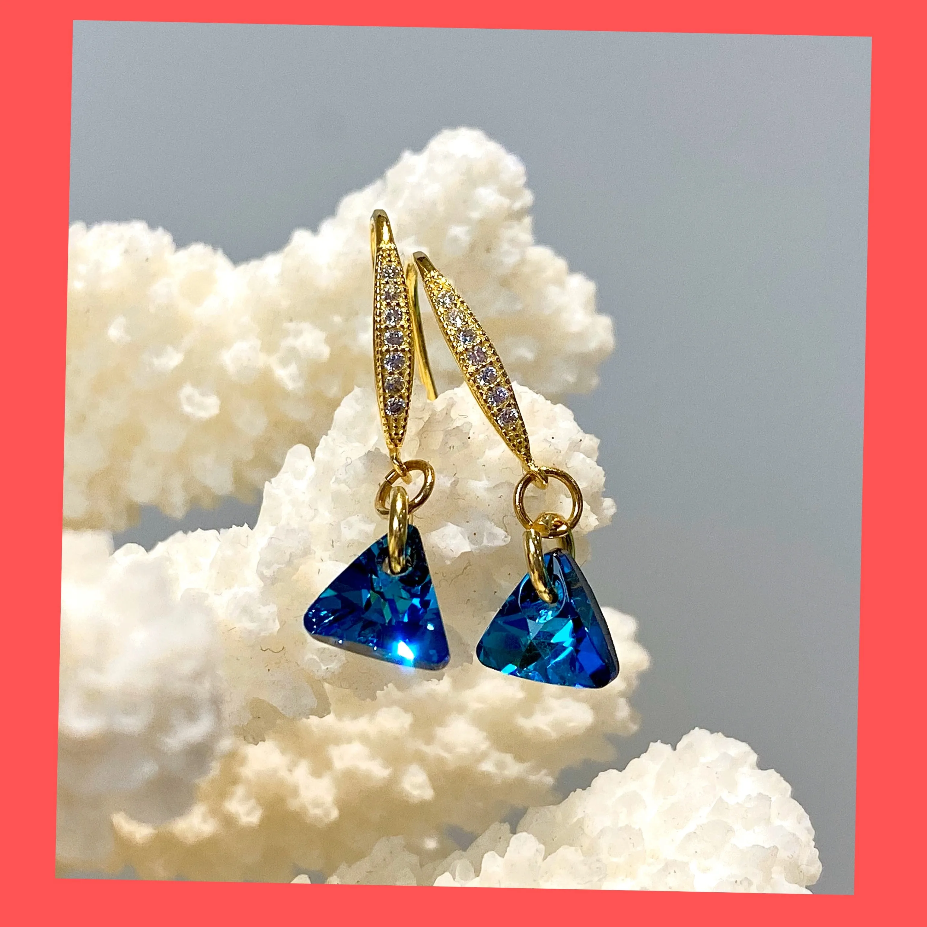 Swarovski Triangle Earrings