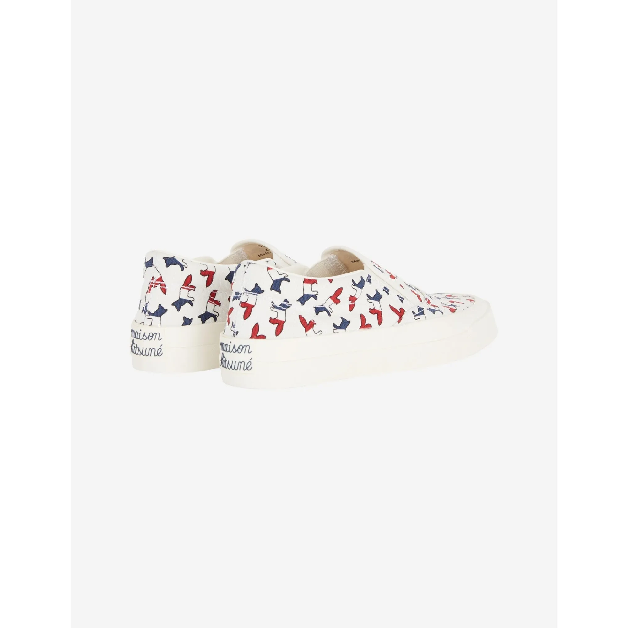 Unisex All-Over Tricolor Fox Slip-On Sneakers - Multicolor Print