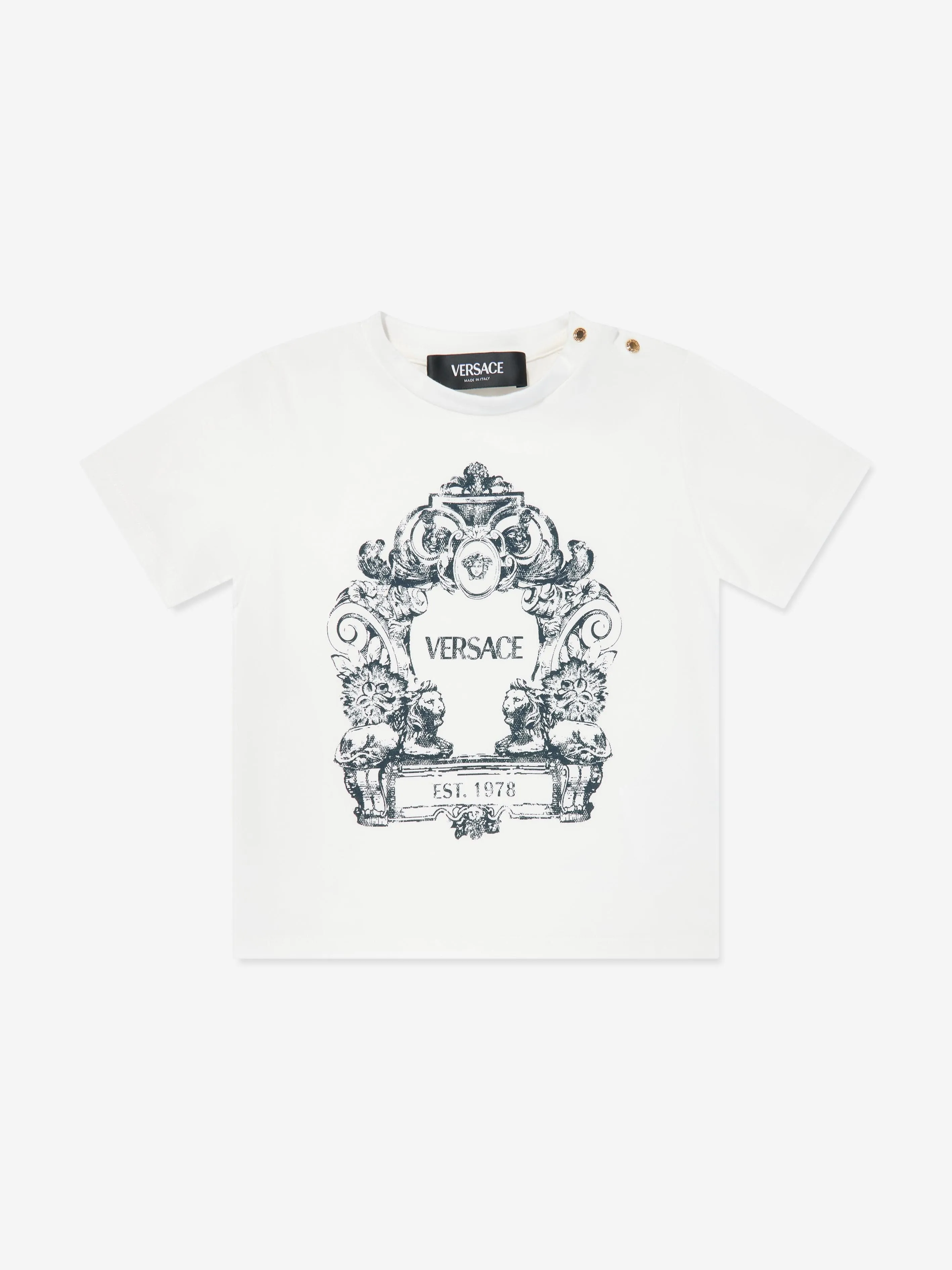 Versace Baby Stemma Logo T-Shirt in White