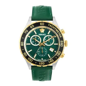 Versace Men 43 x 56.6mm Size Green Round Dial Analog Watch- VEPCA0224