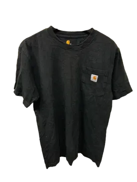 Vintage Black Carhartt Chest Pocket Black T-shirt Small